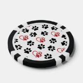 Muster von Paws, schwarzen Paws, roten Paws, Herz Pokerchips (Einzeln)