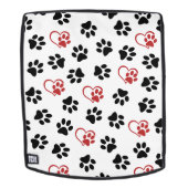 Muster von Paws, schwarzen Paws, roten Paws, Herz Rucksack (Abnehmbare Front)