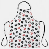 Muster von Paws, schwarzen Paws, roten Paws, Herz Schürze (Vorderseite)