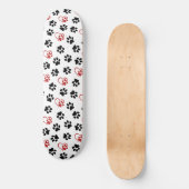 Muster von Paws, schwarzen Paws, roten Paws, Herz Skateboard (Vorderseite)