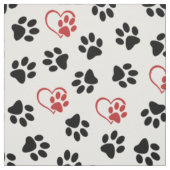 Muster von Paws, schwarzen Paws, roten Paws, Herz Stoff (Muster)