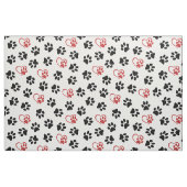 Muster von Paws, schwarzen Paws, roten Paws, Herz Stoff (Fat Quarter (45,7 x 55,9 cm))