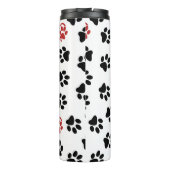 Muster von Paws, schwarzen Paws, roten Paws, Herz Thermosbecher (Rückseite)