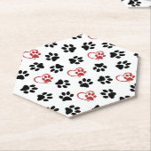 Muster von Paws, schwarzen Paws, roten Paws, Herz Untersetzer (angewinkelt)