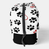 Muster von Paws, schwarzen Paws, roten Paws, Herz Waschbeutel (Rechts)
