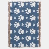 Muster von Pfähnen, Hundpfägen, weißen Pfoten, bla Decke (Vorderseite Vertikal)