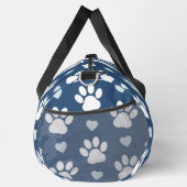 Muster von Pfähnen, Hundpfägen, weißen Pfoten, bla Duffle Bag (Rechts)