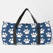Muster von Pfähnen, Hundpfägen, weißen Pfoten, bla Duffle Bag (Rückseite)