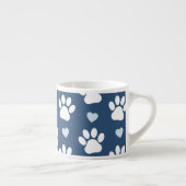 Muster von Pfähnen, Hundpfägen, weißen Pfoten, bla Espressotasse (Rechts)