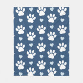 Muster von Pfähnen, Hundpfägen, weißen Pfoten, bla Fleecedecke (Vorderseite)