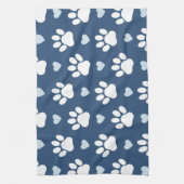 Muster von Pfähnen, Hundpfägen, weißen Pfoten, bla Geschirrtuch (Vertikal)