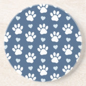 Muster von Pfähnen, Hundpfägen, weißen Pfoten, bla Getränkeuntersetzer (Vorne)