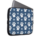 Muster von Pfähnen, Hundpfägen, weißen Pfoten, bla Laptopschutzhülle (Vorne Rechts)