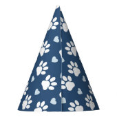 Muster von Pfähnen, Hundpfägen, weißen Pfoten, bla Partyhütchen (Rückseite)