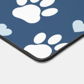 Muster von Pfähnen, Hundpfägen, weißen Pfoten, bla Schreibtischunterlage (Ecke)