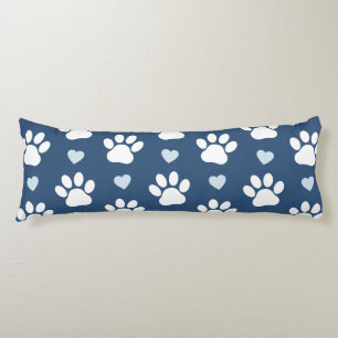 Muster von Pfähnen, Hundpfägen, weißen Pfoten, bla Seitenschläferkissen