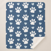 Muster von Pfähnen, Hundpfägen, weißen Pfoten, bla Sherpadecke (Vorderseite)