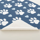 Muster von Pfähnen, Hundpfägen, weißen Pfoten, bla Sherpadecke (3/4)