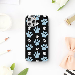 Muster von Pfoten, blauen Pfoten, Hundepfoten, Tie Case-Mate iPhone Hülle
