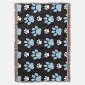 Muster von Pfoten, blauen Pfoten, Hundepfoten, Tie Decke (Vorderseite Vertikal)