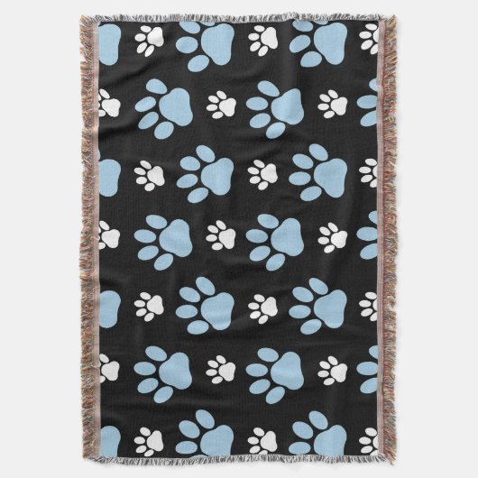 Muster von Pfoten, blauen Pfoten, Hundepfoten, Tie Decke (Vorderseite Vertikal)