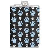 Muster von Pfoten, blauen Pfoten, Hundepfoten, Tie Flachmann (Vorderseite)