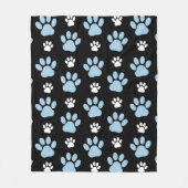 Muster von Pfoten, blauen Pfoten, Hundepfoten, Tie Fleecedecke (Vorderseite)