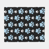 Muster von Pfoten, blauen Pfoten, Hundepfoten, Tie Fleecedecke (Vorderseite (Horizontal))