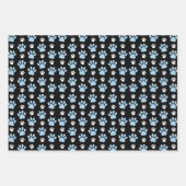 Muster von Pfoten, blauen Pfoten, Hundepfoten, Tie Geschenkpapier Set (Vorderseite 2)