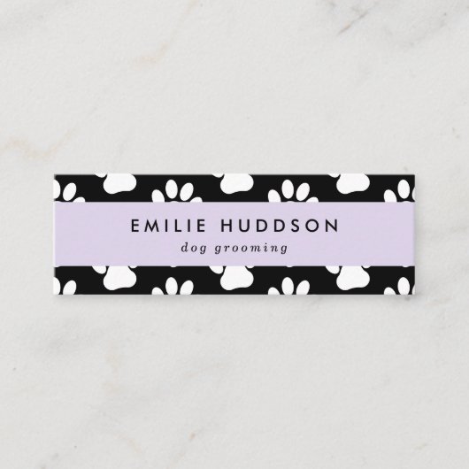 Muster von Pfoten, Hunde-Groomer, Hunde-Walker, Pe Mini Visitenkarte (Vorderseite)