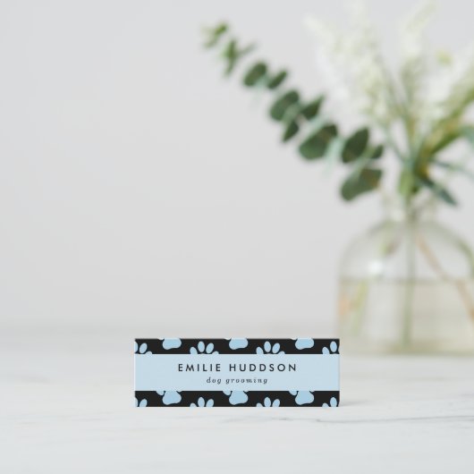 Muster von Pfoten, Hunde-Groomer, Hunde-Walker, Pe Mini Visitenkarte (Stehend Vorderseite)