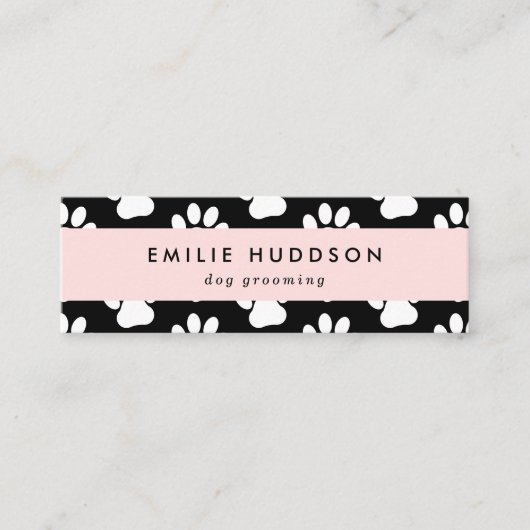 Muster von Pfoten, Hunde-Groomer, Hunde-Walker, Pe Mini Visitenkarte (Vorderseite)