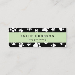 Muster von Pfoten, Hunde-Groomer, Hunde-Walker, Pe Mini Visitenkarte