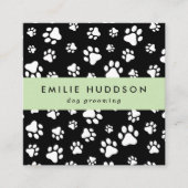 Muster von Pfoten, Hunde-Groomer, Hunde-Walker, Pe Quadratische Visitenkarte (Vorderseite)