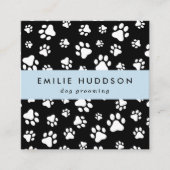 Muster von Pfoten, Hunde-Groomer, Hunde-Walker, Pe Quadratische Visitenkarte (Vorderseite)