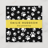 Muster von Pfoten, Hunde-Groomer, Hunde-Walker, Pe Quadratische Visitenkarte (Vorderseite)