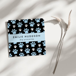 Muster von Pfoten, Hunde-Groomer, Hunde-Walker, Pe Quadratische Visitenkarte