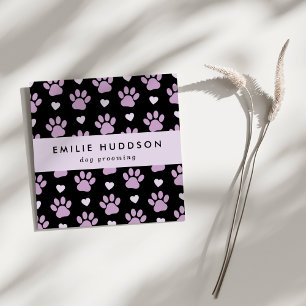 Muster von Pfoten, Hunde-Groomer, Hunde-Walker, Pe Quadratische Visitenkarte