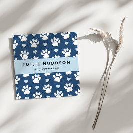 Muster von Pfoten, Hunde-Groomer, Hunde-Walker, Pe Quadratische Visitenkarte