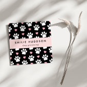 Muster von Pfoten, Hunde-Groomer, Hunde-Walker, Pe Quadratische Visitenkarte