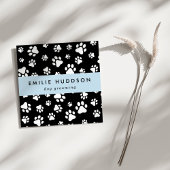 Muster von Pfoten, Hunde-Groomer, Hunde-Walker, Pe Quadratische Visitenkarte