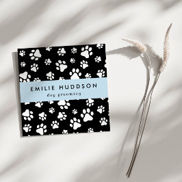 Muster von Pfoten, Hunde-Groomer, Hunde-Walker, Pe Quadratische Visitenkarte