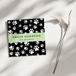 Muster von Pfoten, Hunde-Groomer, Hunde-Walker, Pe Quadratische Visitenkarte