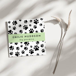 Muster von Pfoten, Hunde-Groomer, Hunde-Walker, Pe Quadratische Visitenkarte