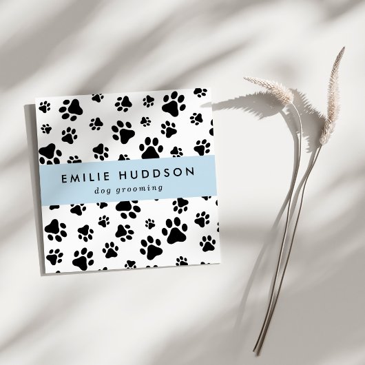 Muster von Pfoten, Hunde-Groomer, Hunde-Walker, Pe Quadratische Visitenkarte