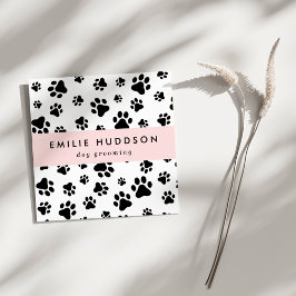 Muster von Pfoten, Hunde-Groomer, Hunde-Walker, Pe Quadratische Visitenkarte