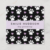 Muster von Pfoten, Hunde-Groomer, Hunde-Walker, Pe Quadratische Visitenkarte (Vorderseite)