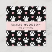Muster von Pfoten, Hunde-Groomer, Hunde-Walker, Pe Quadratische Visitenkarte (Vorderseite)