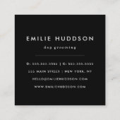 Muster von Pfoten, Hunde-Groomer, Hunde-Walker, Pe Quadratische Visitenkarte (Rückseite)