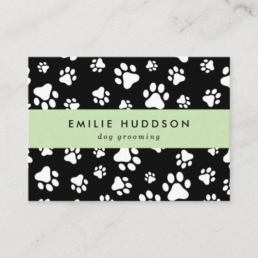 Muster von Pfoten, Hunde-Groomer, Hunde-Walker, Pe Visitenkarte (Vorderseite)